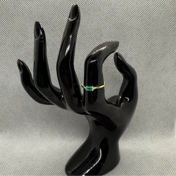 New Gold-Plated Sterling Silver Tourmaline Ring, Size 7 - Picture 3 of 4